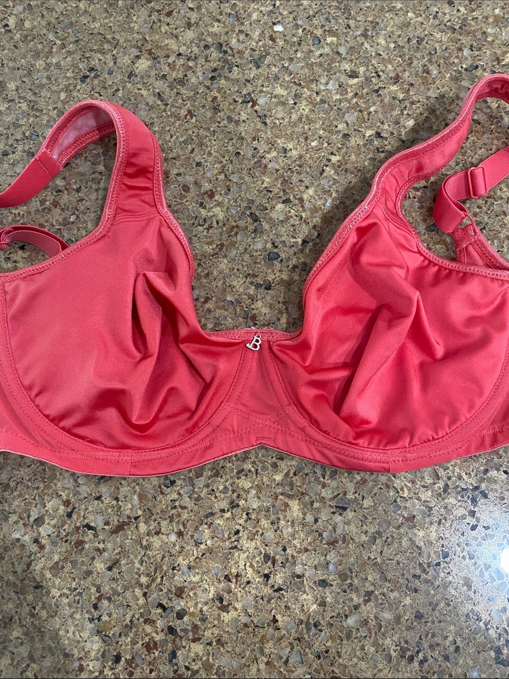 Breezies Coral Underwire Bra with Subtle B Center Charm